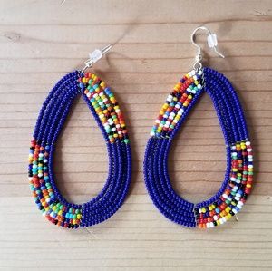Noonday Maasai Earrings Blue